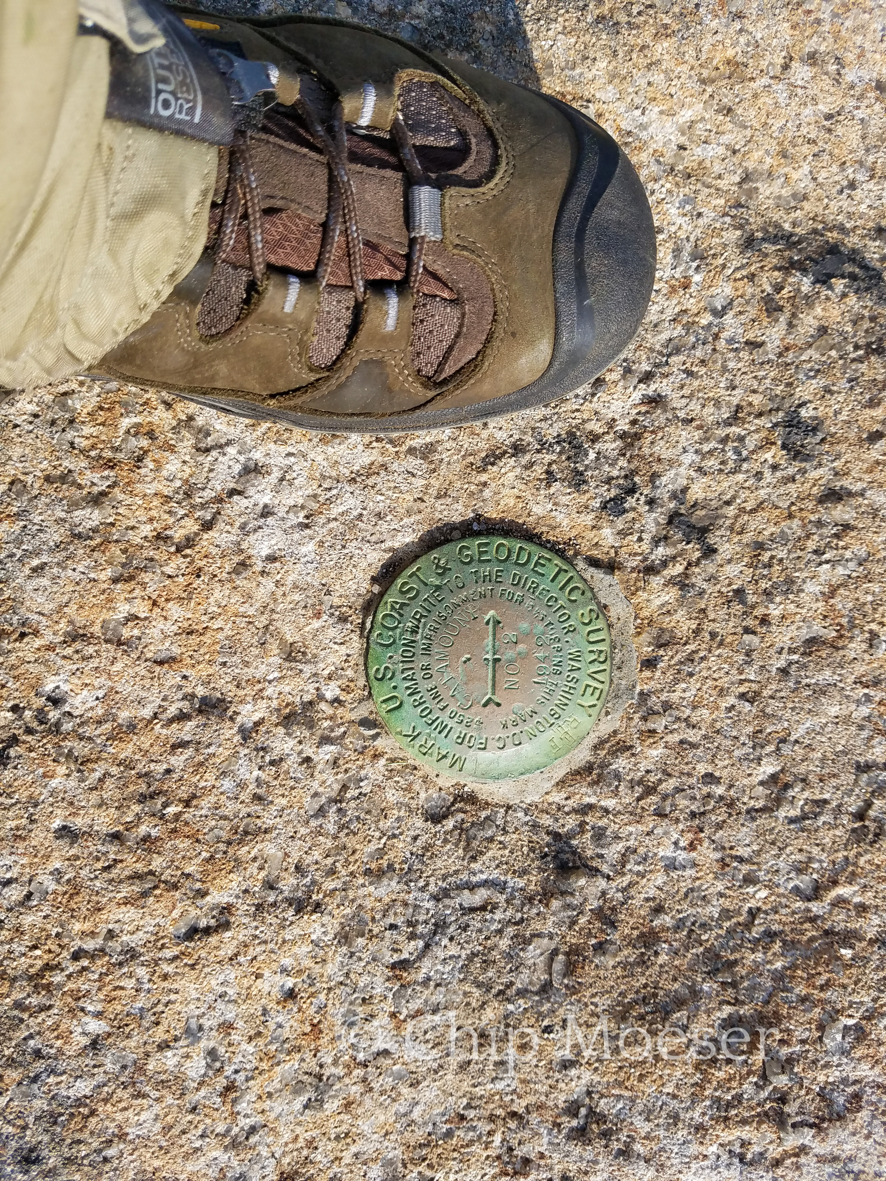US Geological Survey marker, summit of Catamount Mountain