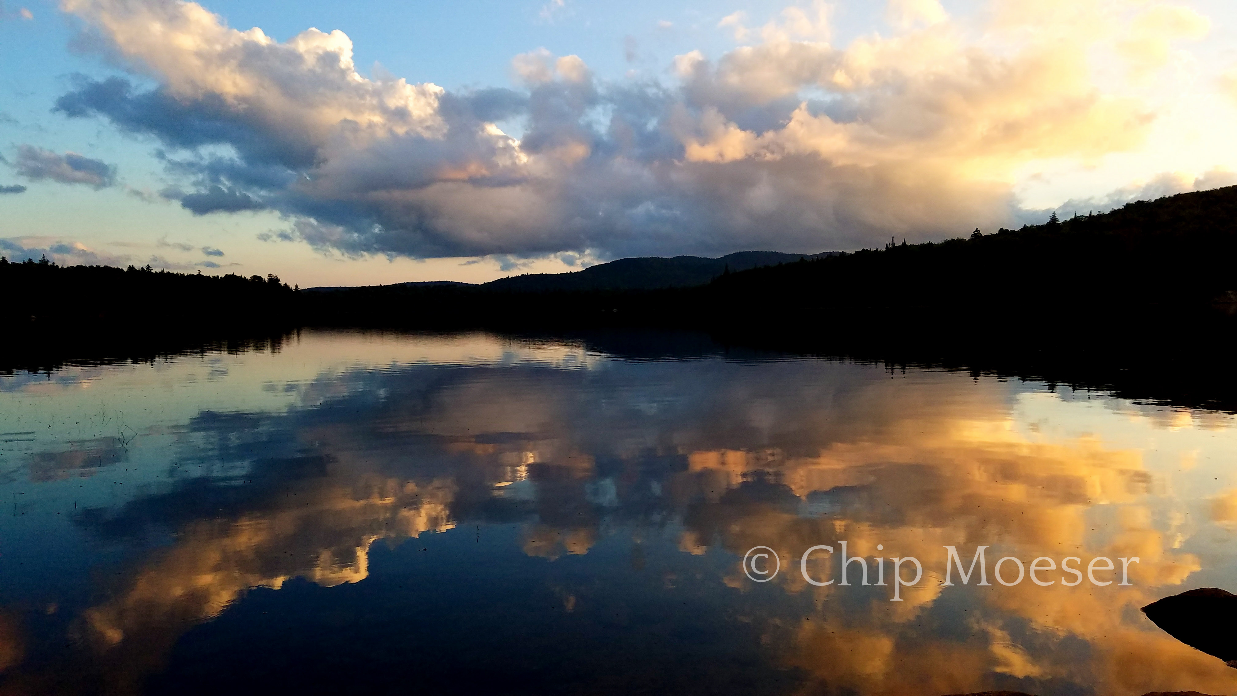 Sunset & clouds over Spruce Lake