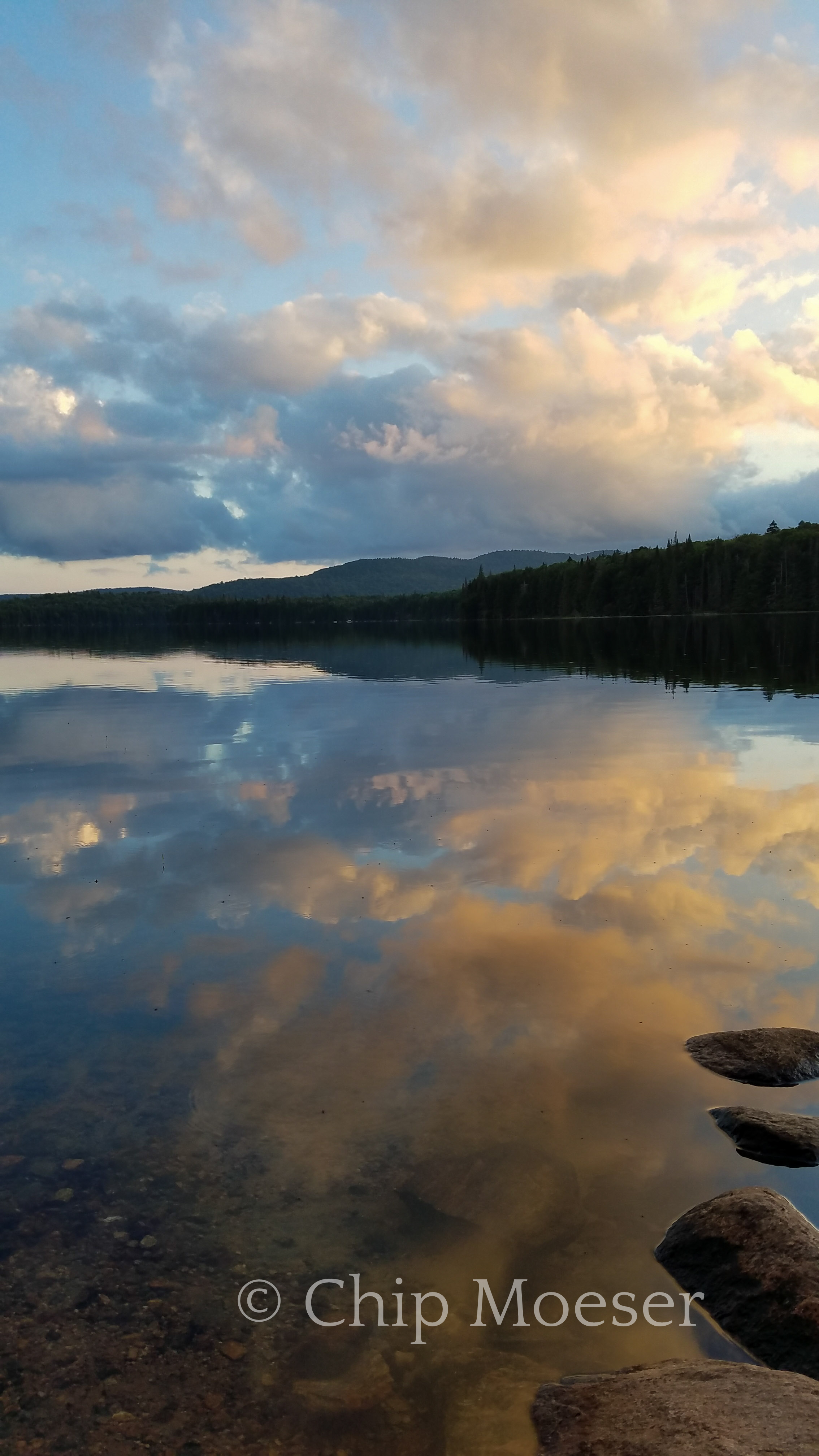 Sunset & clouds over Spruce Lake